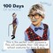 4E's Novelty Old Person Costume Glasses for Kids Adults Gold Rectangular Fake Eyeglasses Old Lady Glasses for 100th Day of School Costume Dress Up Accessory